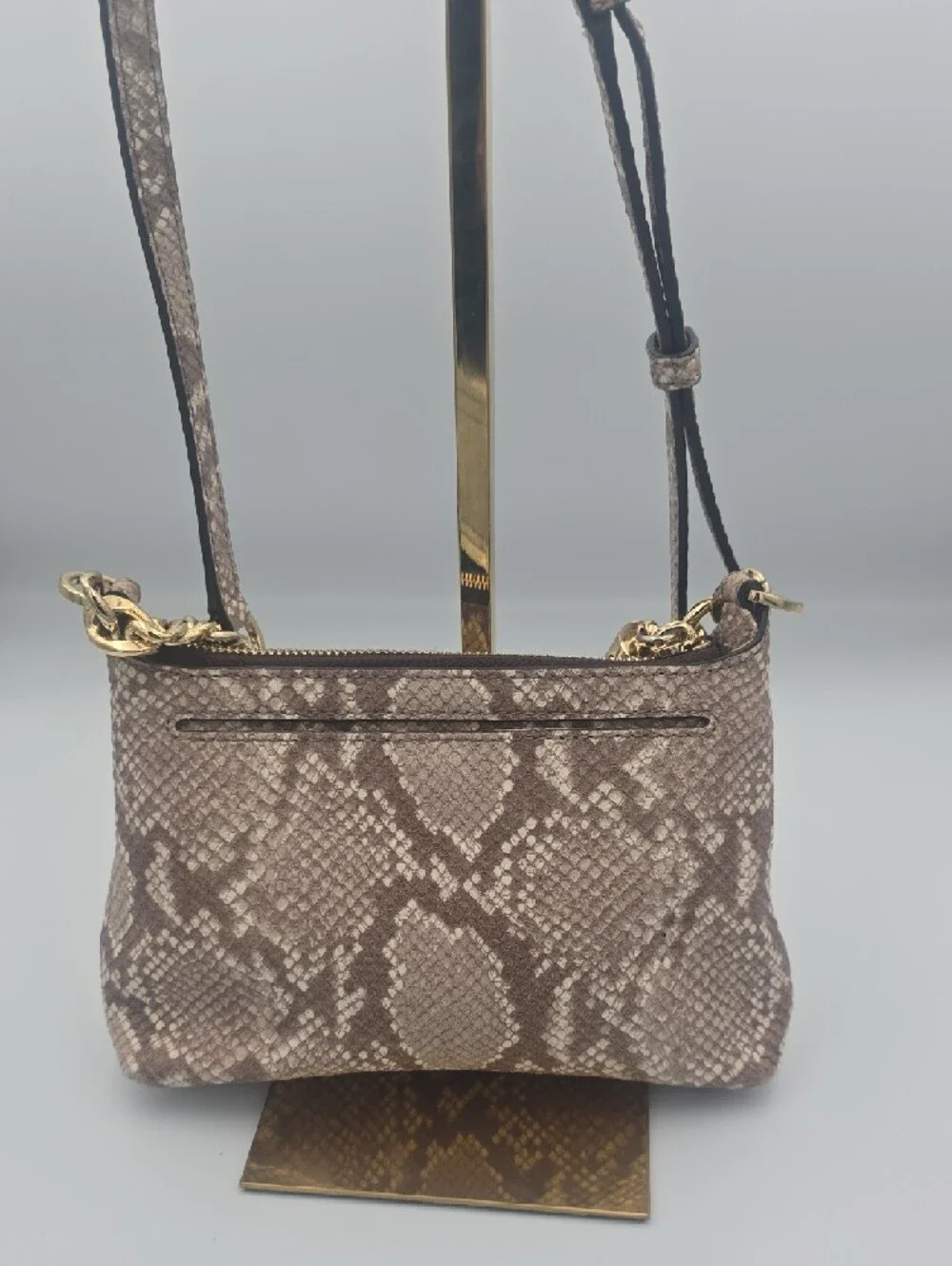 Michael Kors Brown Snake-Print Crossbody Bag